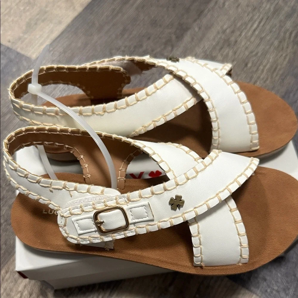 Lucky Brand Kids White and Tan Sandals